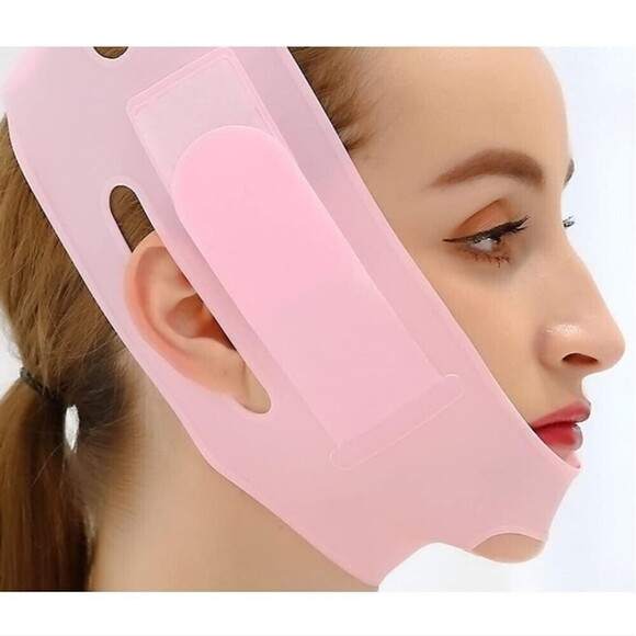 Breathable Comfortable Face Slimming Strap V Shaped Lift Tightening NEw Pink - Picture 4 of 4